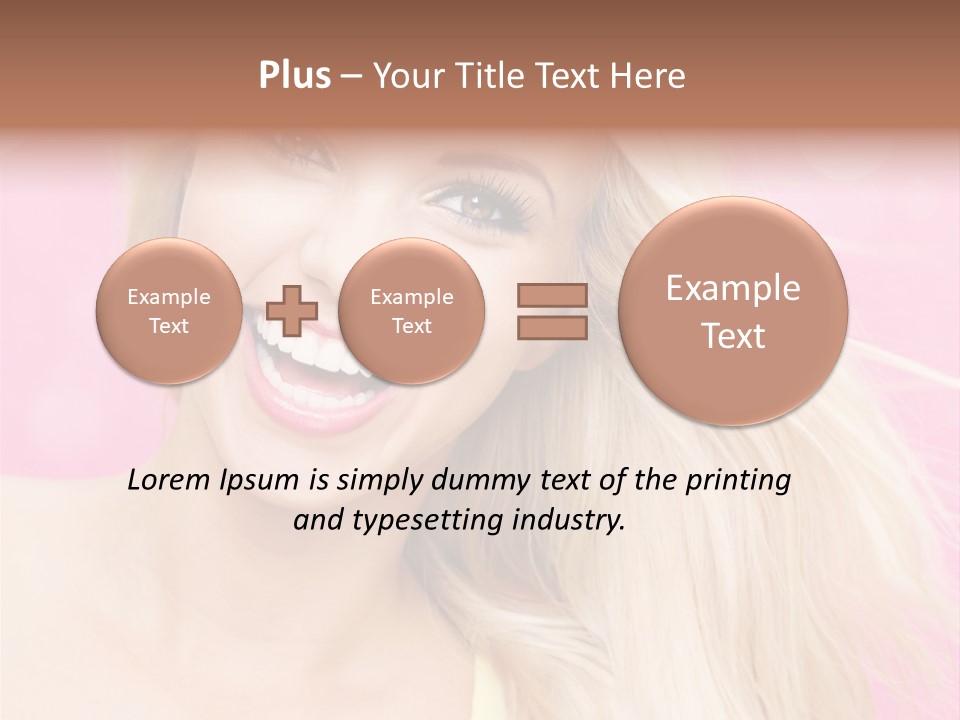 A Woman With Blonde Hair Is Smiling For The Camera PowerPoint Template