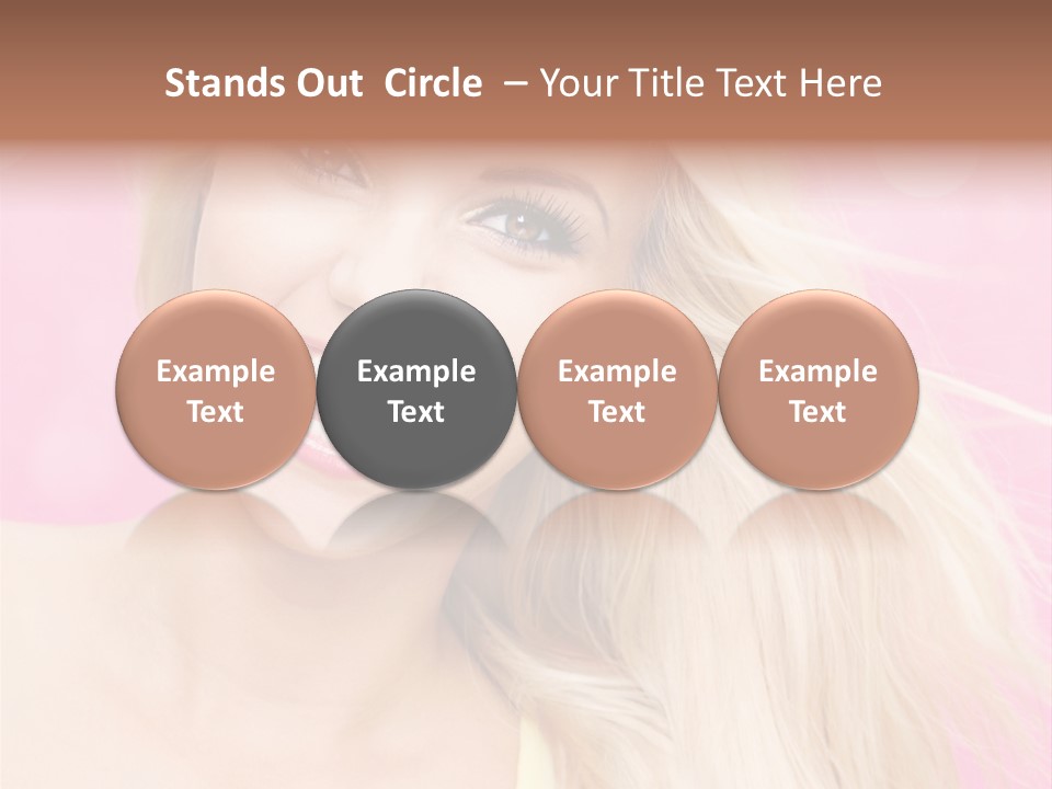 A Woman With Blonde Hair Is Smiling For The Camera PowerPoint Template