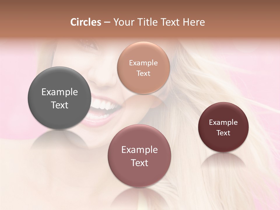 A Woman With Blonde Hair Is Smiling For The Camera PowerPoint Template