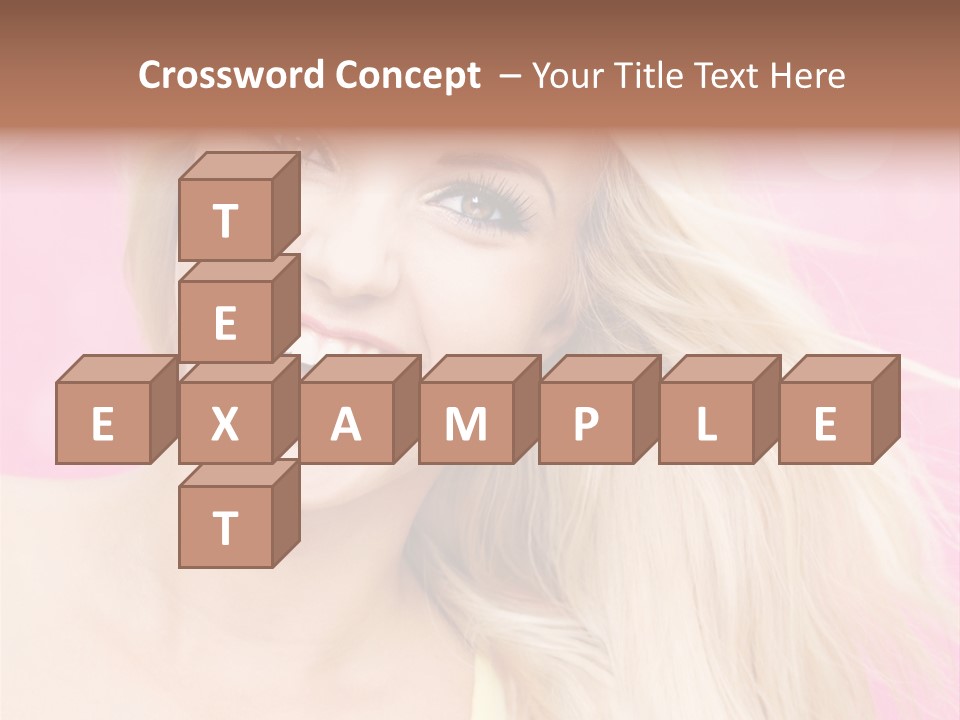 A Woman With Blonde Hair Is Smiling For The Camera PowerPoint Template