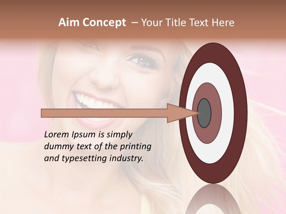 A Woman With Blonde Hair Is Smiling For The Camera PowerPoint Template