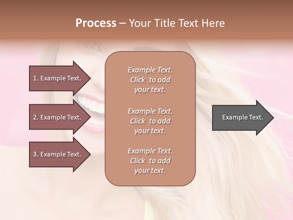 A Woman With Blonde Hair Is Smiling For The Camera PowerPoint Template