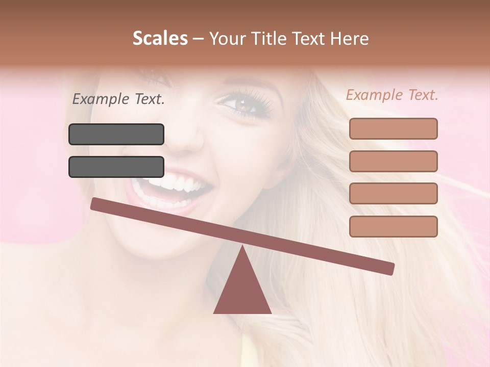 A Woman With Blonde Hair Is Smiling For The Camera PowerPoint Template