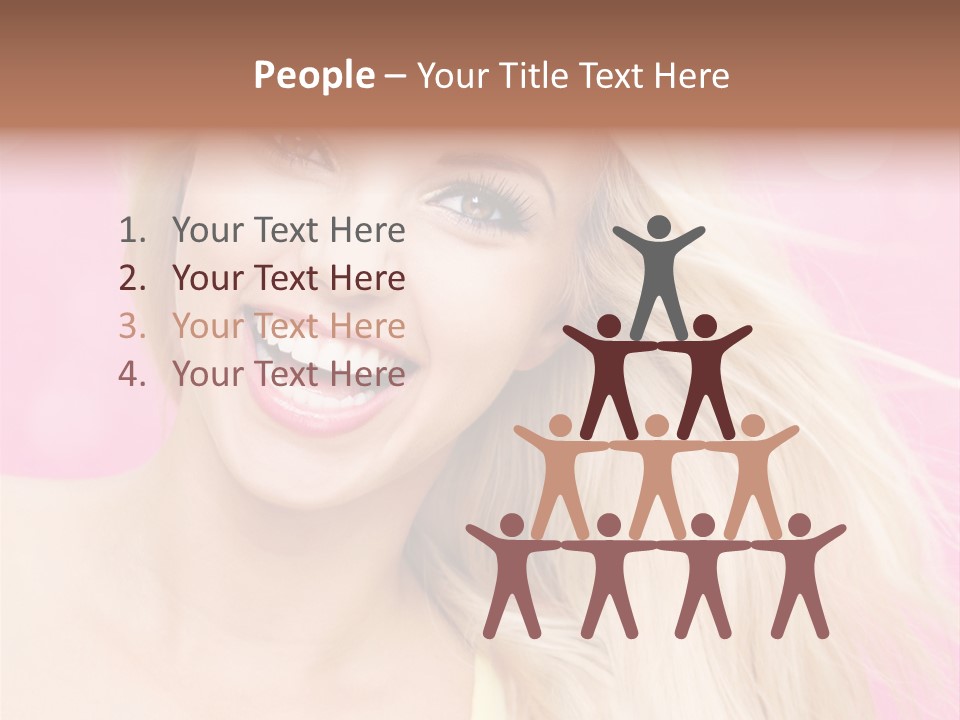 A Woman With Blonde Hair Is Smiling For The Camera PowerPoint Template
