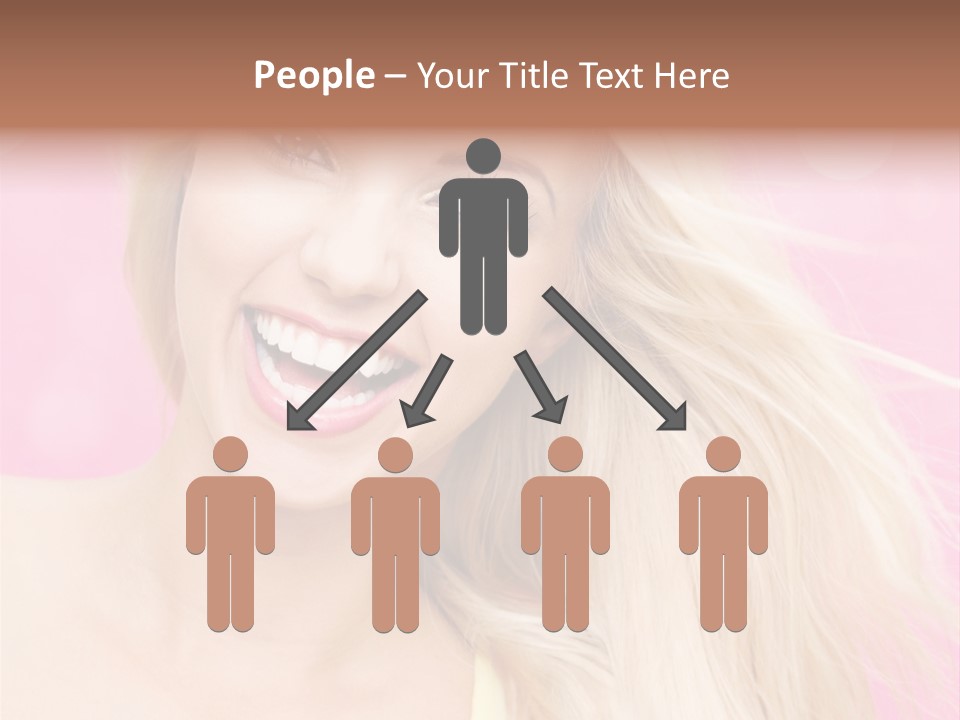 A Woman With Blonde Hair Is Smiling For The Camera PowerPoint Template
