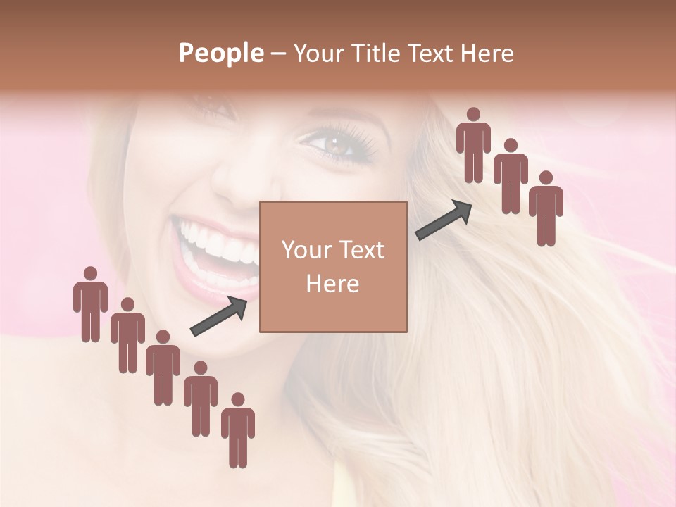 A Woman With Blonde Hair Is Smiling For The Camera PowerPoint Template