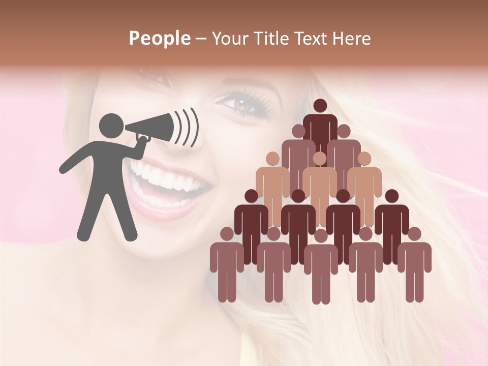 A Woman With Blonde Hair Is Smiling For The Camera PowerPoint Template