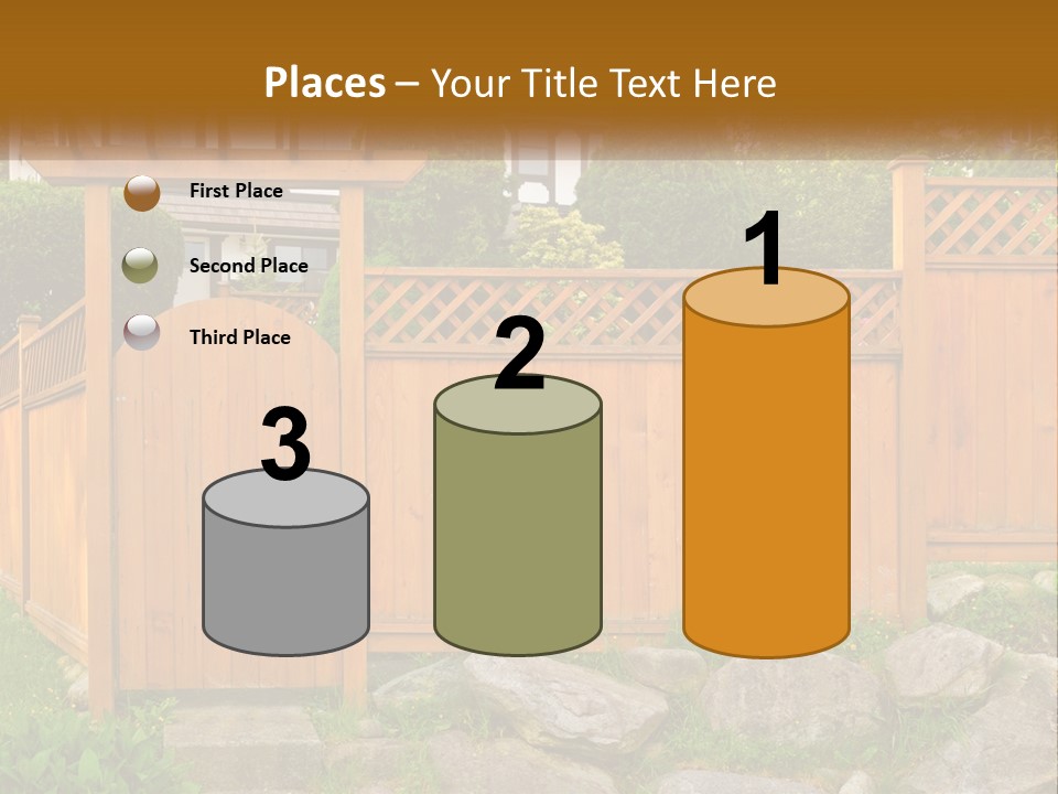 A Wooden Fence With A Gate In Front Of It PowerPoint Template