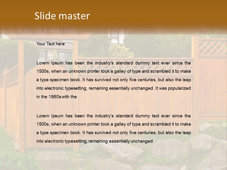 A Wooden Fence With A Gate In Front Of It PowerPoint Template