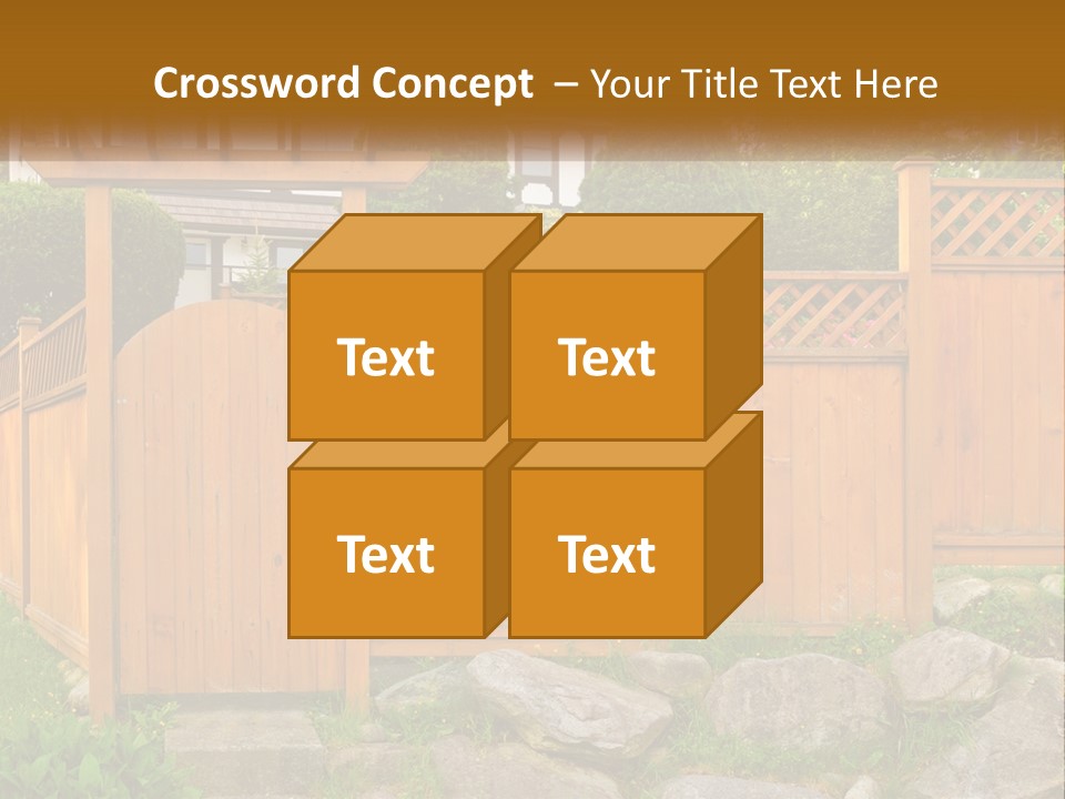 A Wooden Fence With A Gate In Front Of It PowerPoint Template