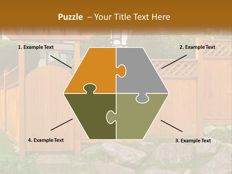 A Wooden Fence With A Gate In Front Of It PowerPoint Template