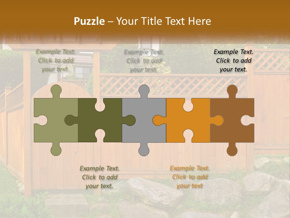 A Wooden Fence With A Gate In Front Of It PowerPoint Template