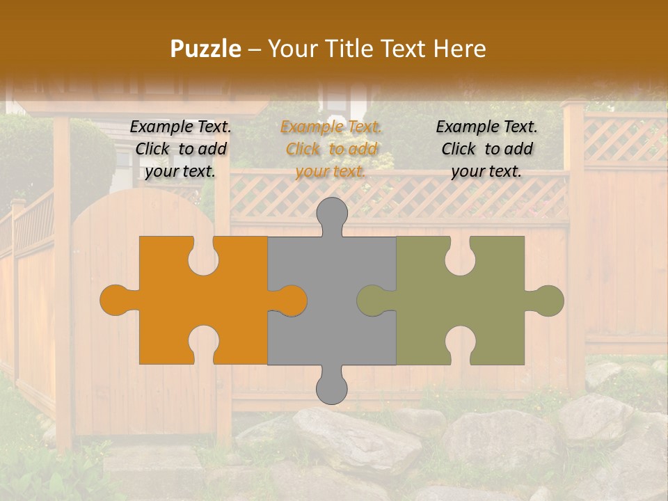 A Wooden Fence With A Gate In Front Of It PowerPoint Template