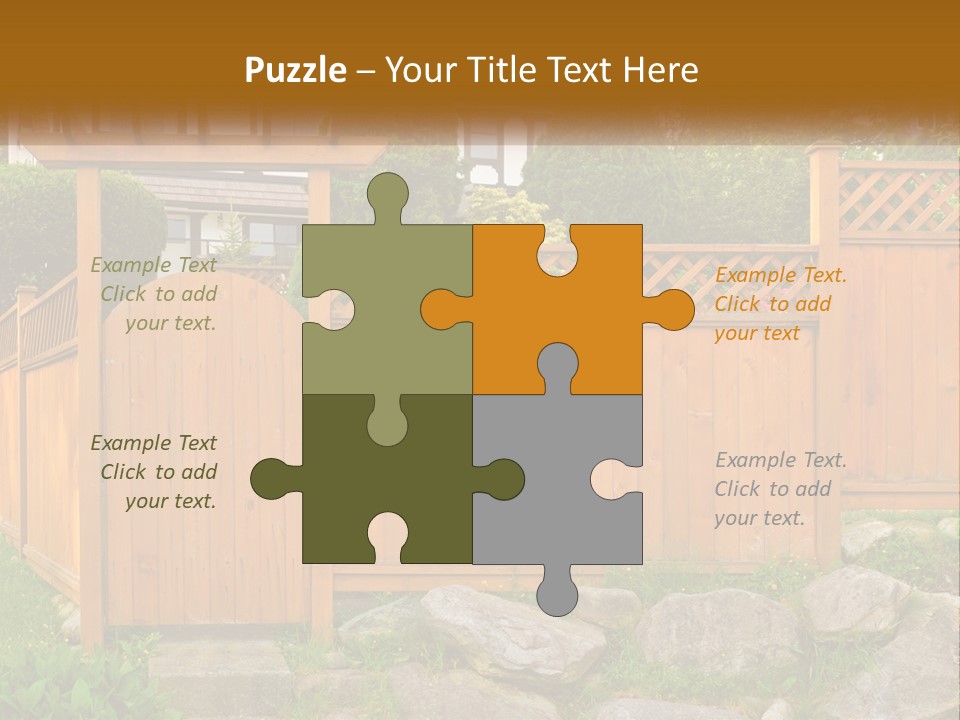 A Wooden Fence With A Gate In Front Of It PowerPoint Template