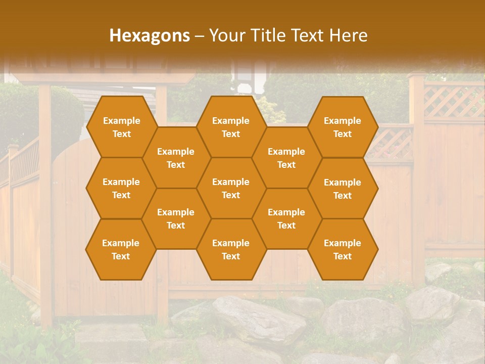 A Wooden Fence With A Gate In Front Of It PowerPoint Template