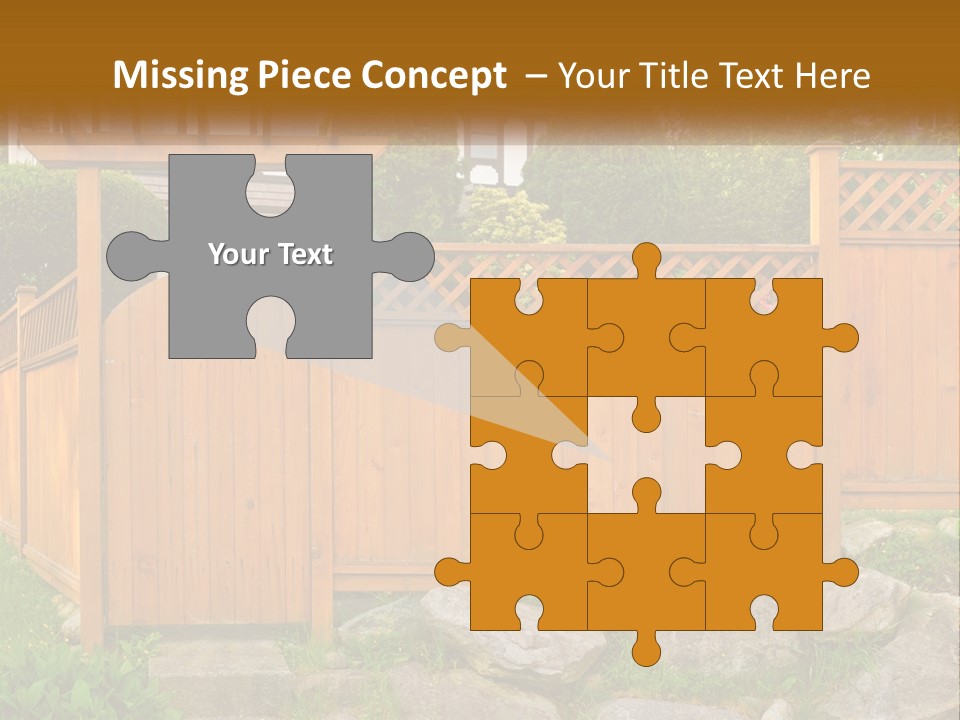 A Wooden Fence With A Gate In Front Of It PowerPoint Template