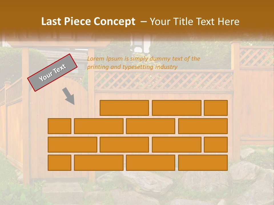 A Wooden Fence With A Gate In Front Of It PowerPoint Template