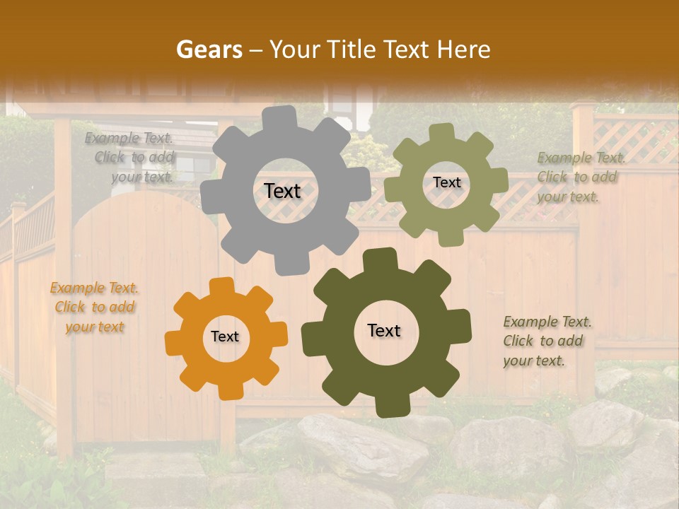 A Wooden Fence With A Gate In Front Of It PowerPoint Template