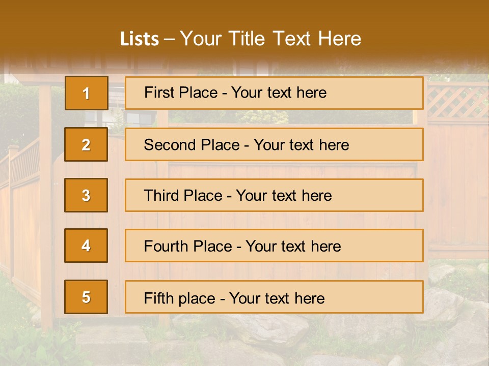 A Wooden Fence With A Gate In Front Of It PowerPoint Template
