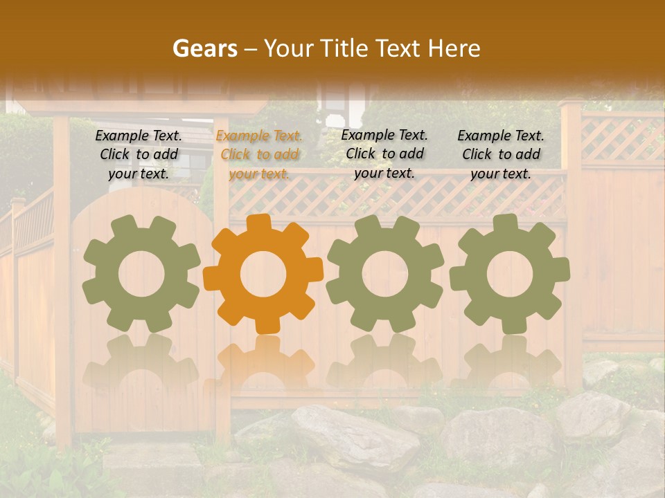 A Wooden Fence With A Gate In Front Of It PowerPoint Template