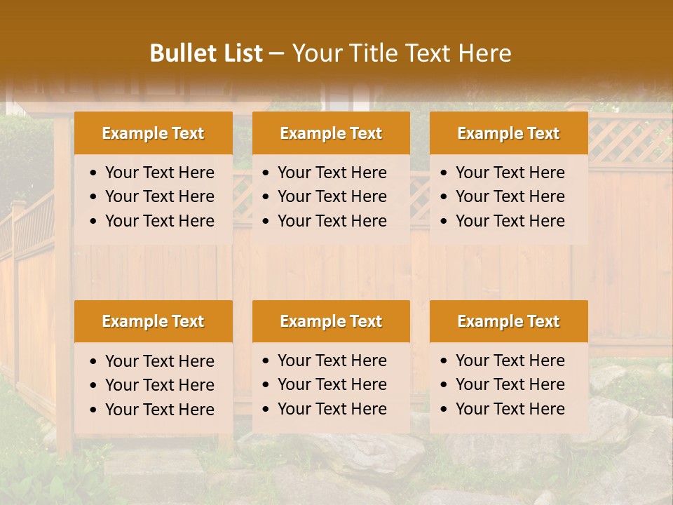 A Wooden Fence With A Gate In Front Of It PowerPoint Template