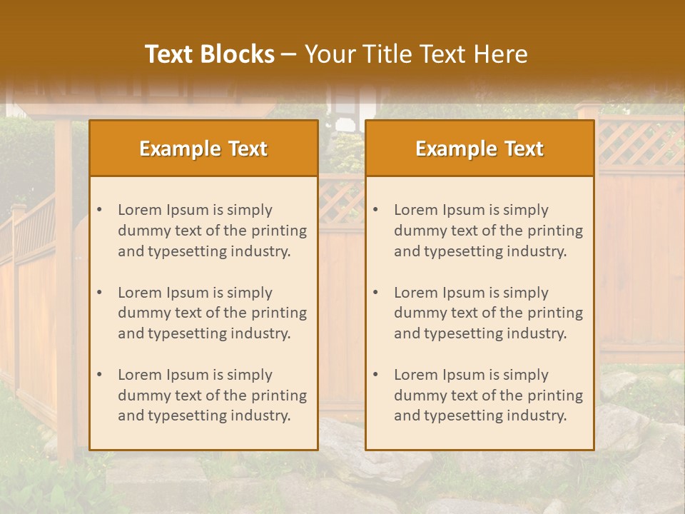 A Wooden Fence With A Gate In Front Of It PowerPoint Template