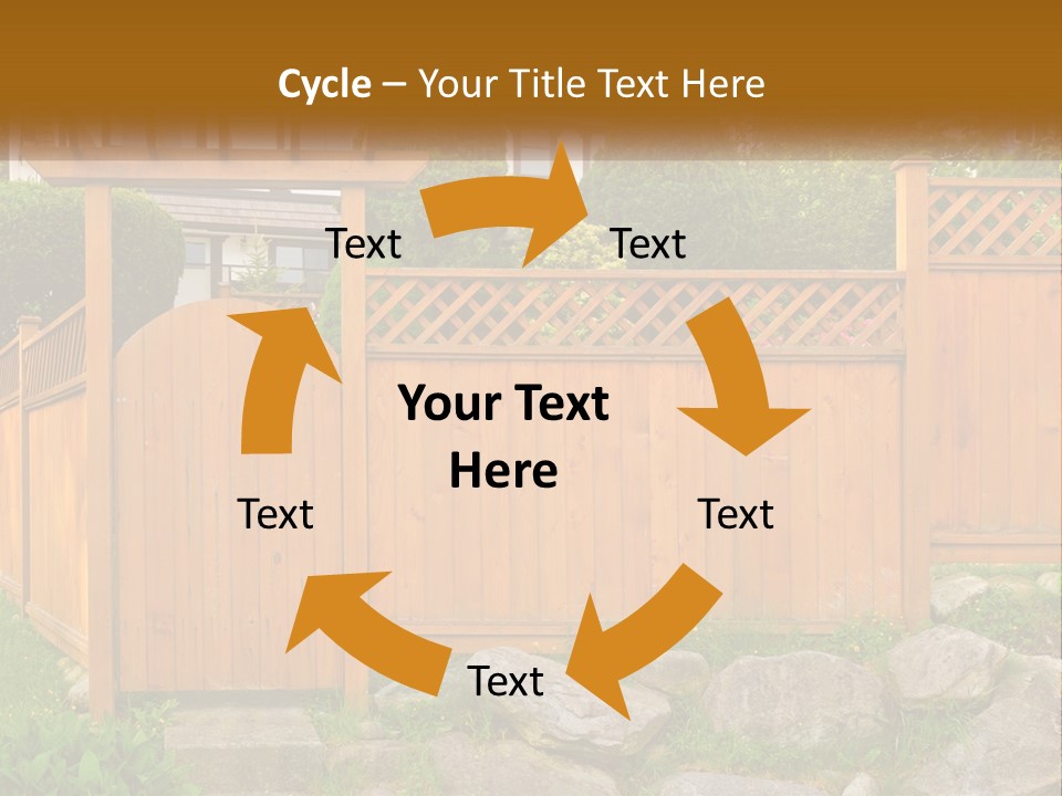 A Wooden Fence With A Gate In Front Of It PowerPoint Template