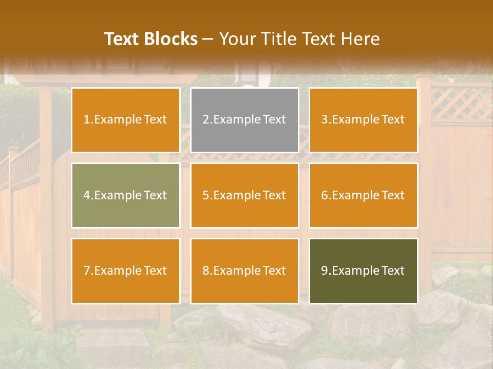 A Wooden Fence With A Gate In Front Of It PowerPoint Template