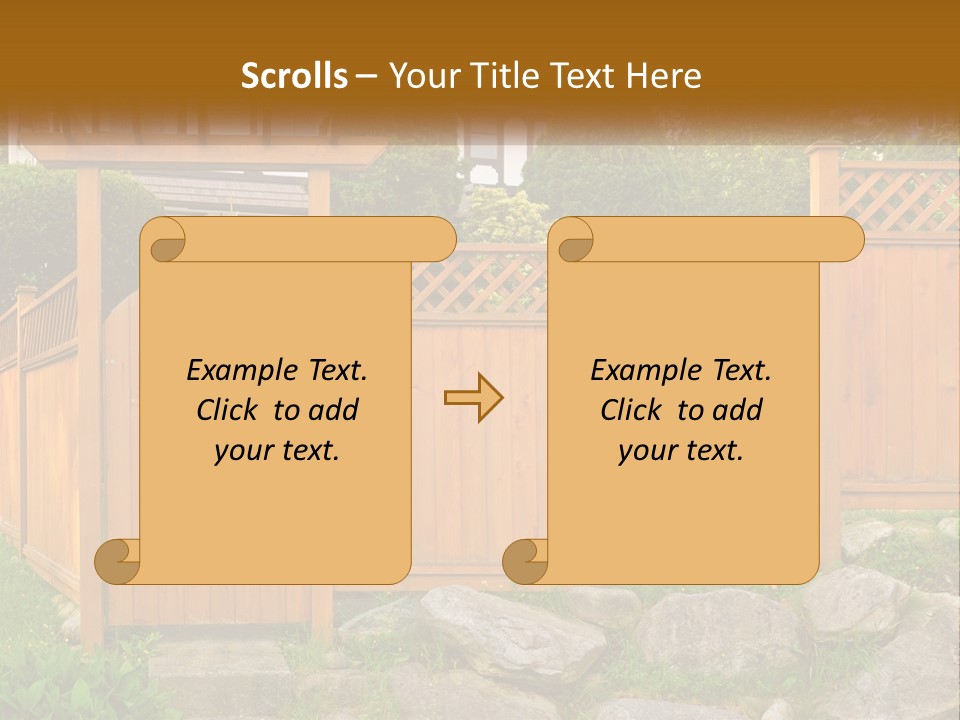 A Wooden Fence With A Gate In Front Of It PowerPoint Template