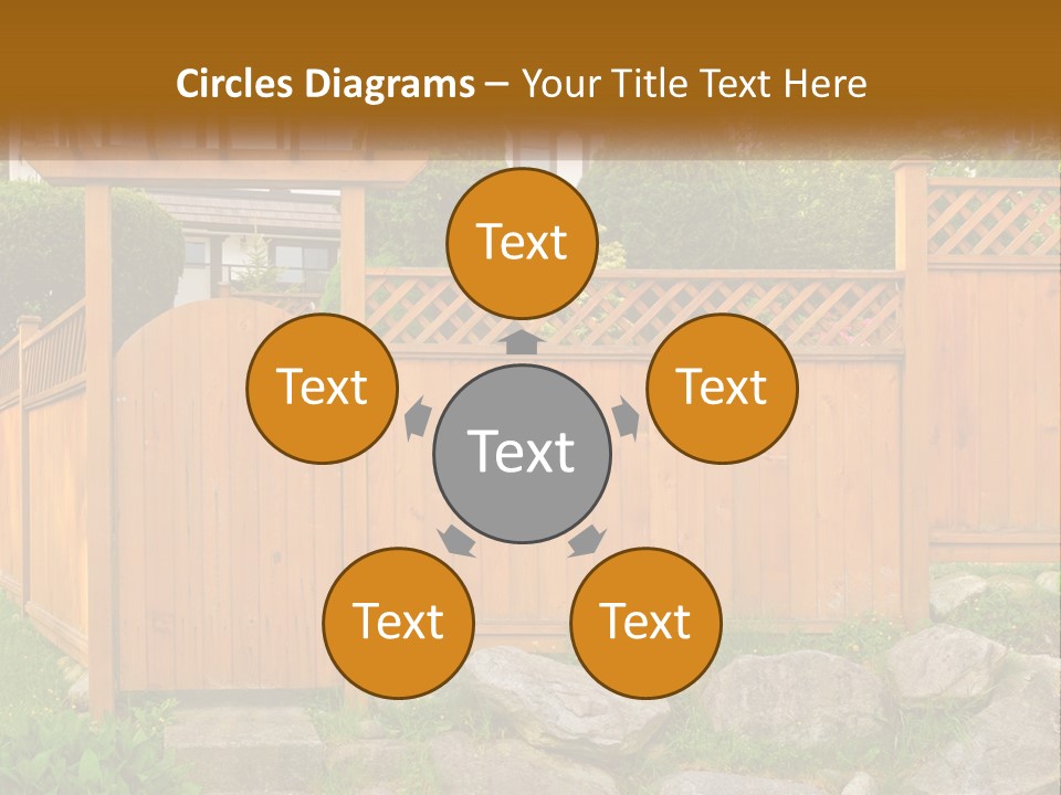 A Wooden Fence With A Gate In Front Of It PowerPoint Template