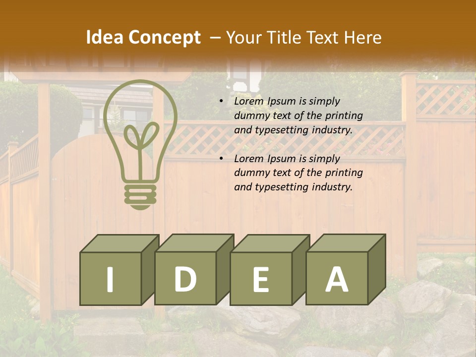 A Wooden Fence With A Gate In Front Of It PowerPoint Template