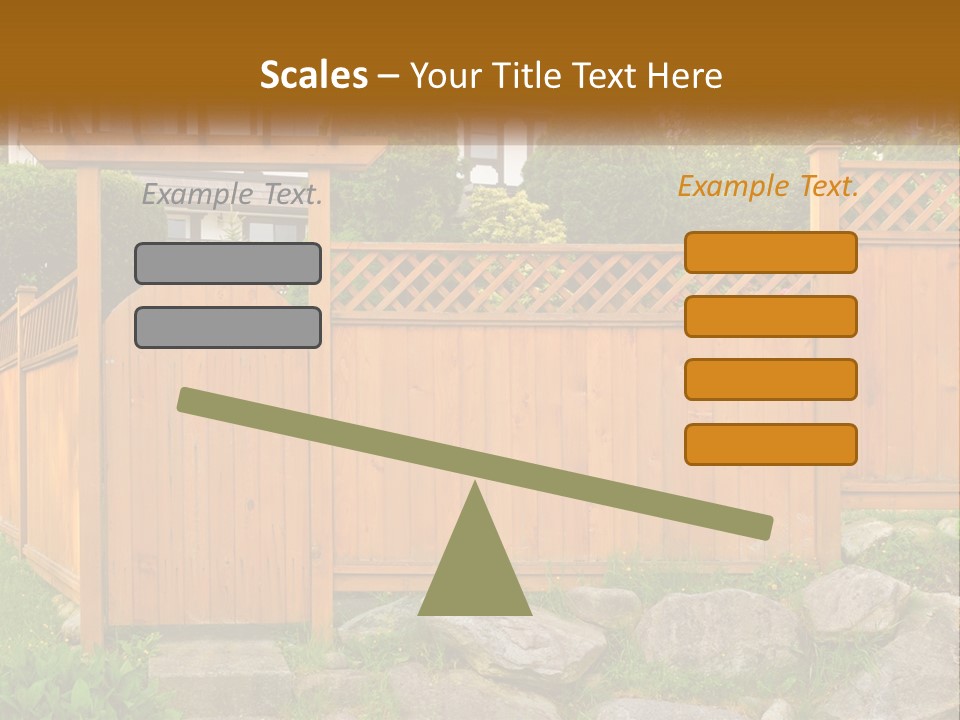 A Wooden Fence With A Gate In Front Of It PowerPoint Template