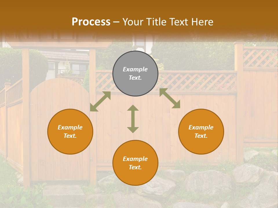 A Wooden Fence With A Gate In Front Of It PowerPoint Template