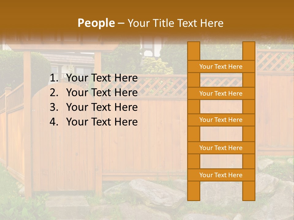 A Wooden Fence With A Gate In Front Of It PowerPoint Template