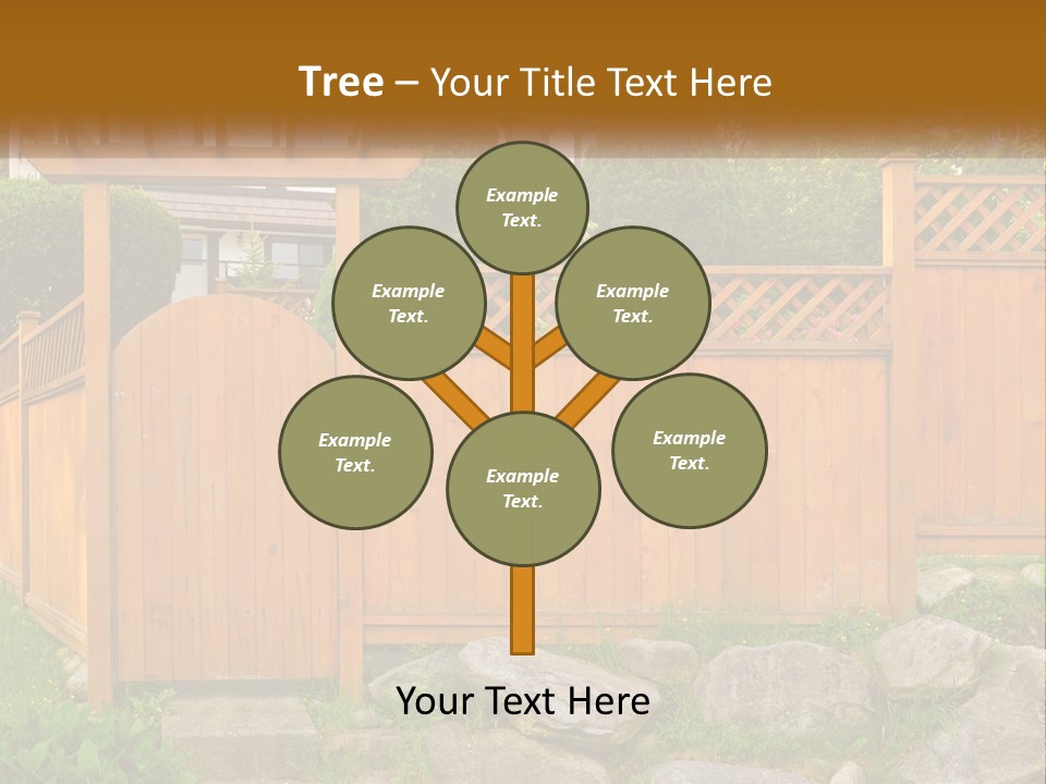 A Wooden Fence With A Gate In Front Of It PowerPoint Template