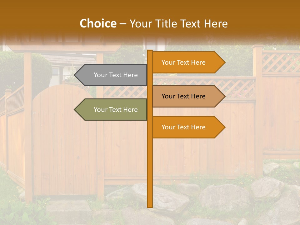 A Wooden Fence With A Gate In Front Of It PowerPoint Template