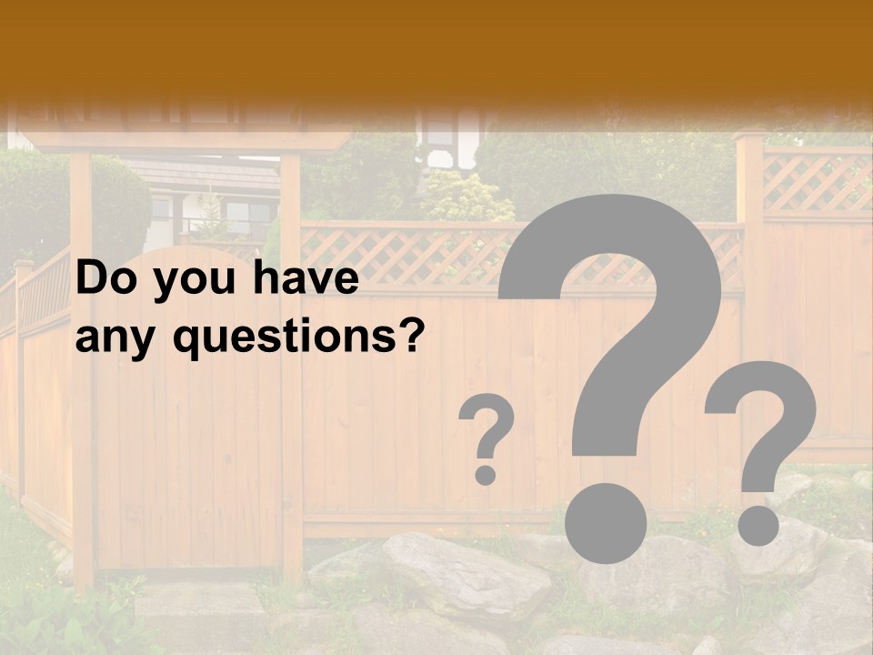 A Wooden Fence With A Gate In Front Of It PowerPoint Template