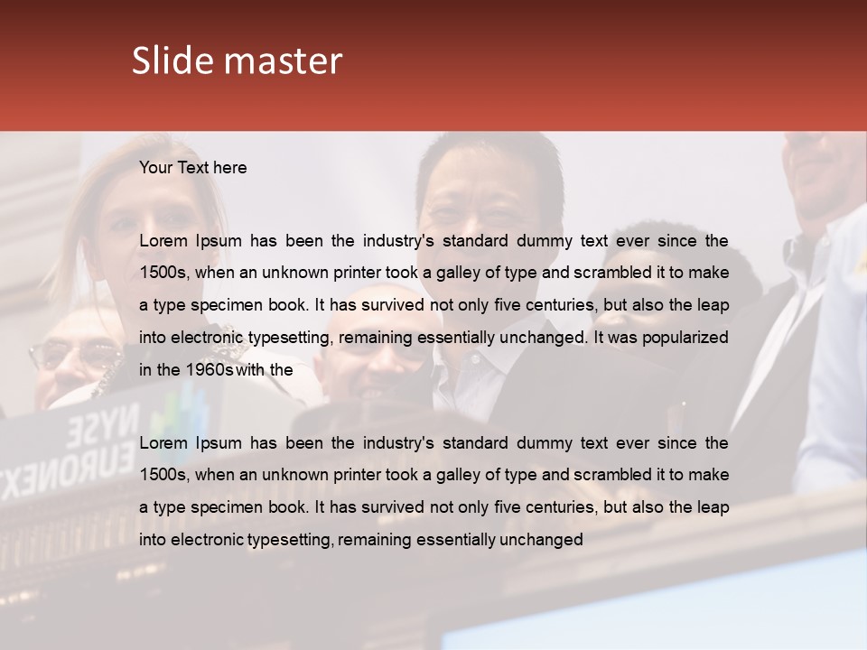 A Group Of People Standing Behind A Podium PowerPoint Template