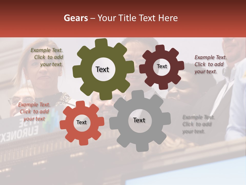 A Group Of People Standing Behind A Podium PowerPoint Template