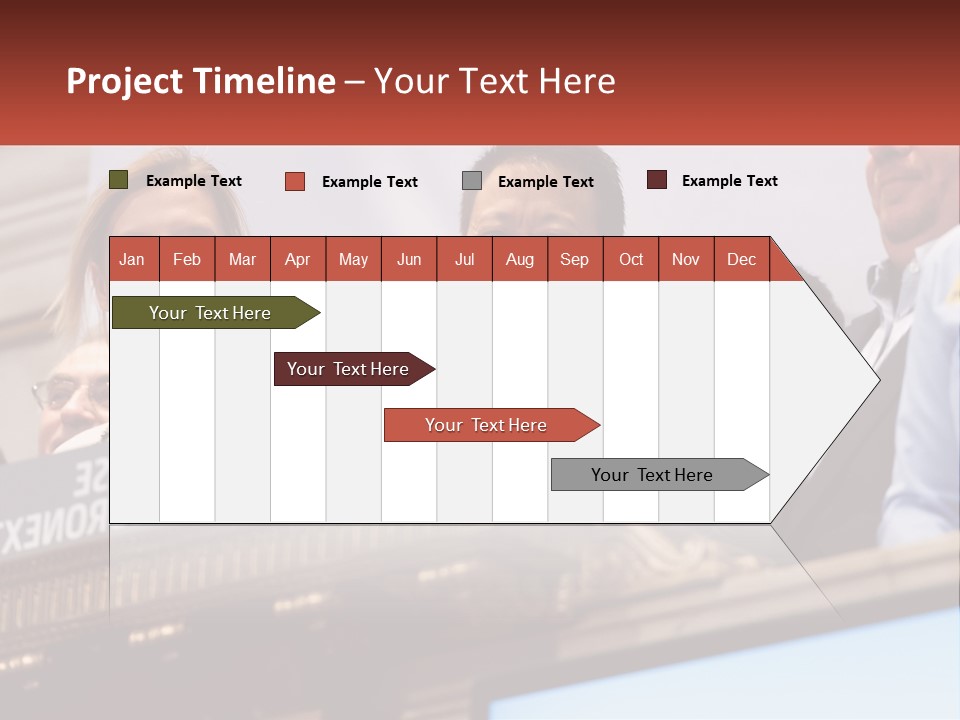 A Group Of People Standing Behind A Podium PowerPoint Template