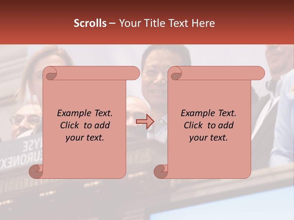 A Group Of People Standing Behind A Podium PowerPoint Template