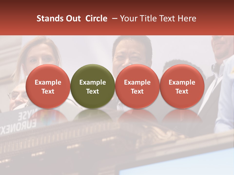A Group Of People Standing Behind A Podium PowerPoint Template
