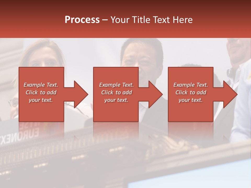 A Group Of People Standing Behind A Podium PowerPoint Template