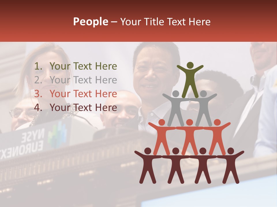 A Group Of People Standing Behind A Podium PowerPoint Template