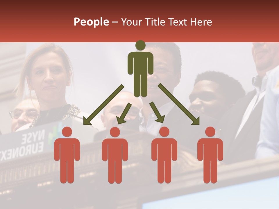 A Group Of People Standing Behind A Podium PowerPoint Template