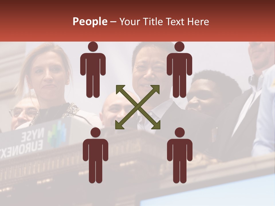 A Group Of People Standing Behind A Podium PowerPoint Template