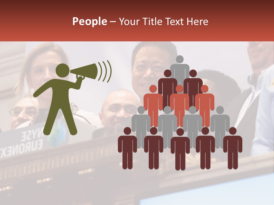 A Group Of People Standing Behind A Podium PowerPoint Template