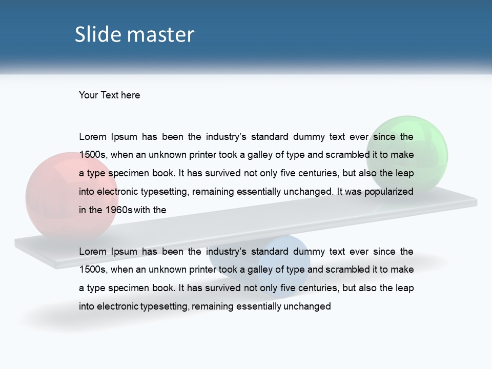 Two Balls On A Scale With A White Background PowerPoint Template