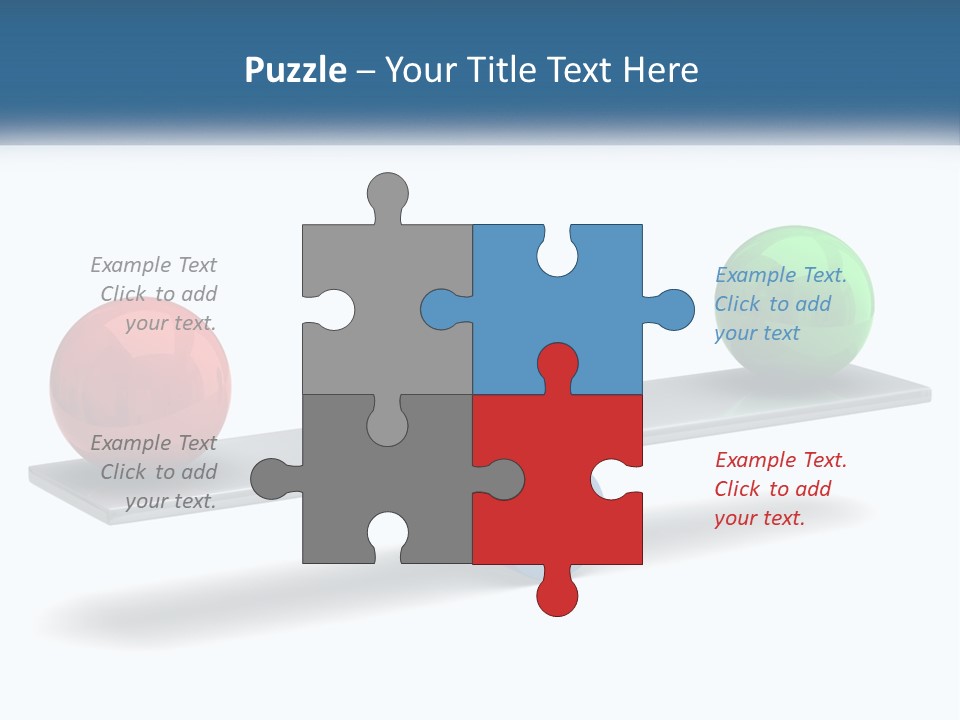 Two Balls On A Scale With A White Background PowerPoint Template