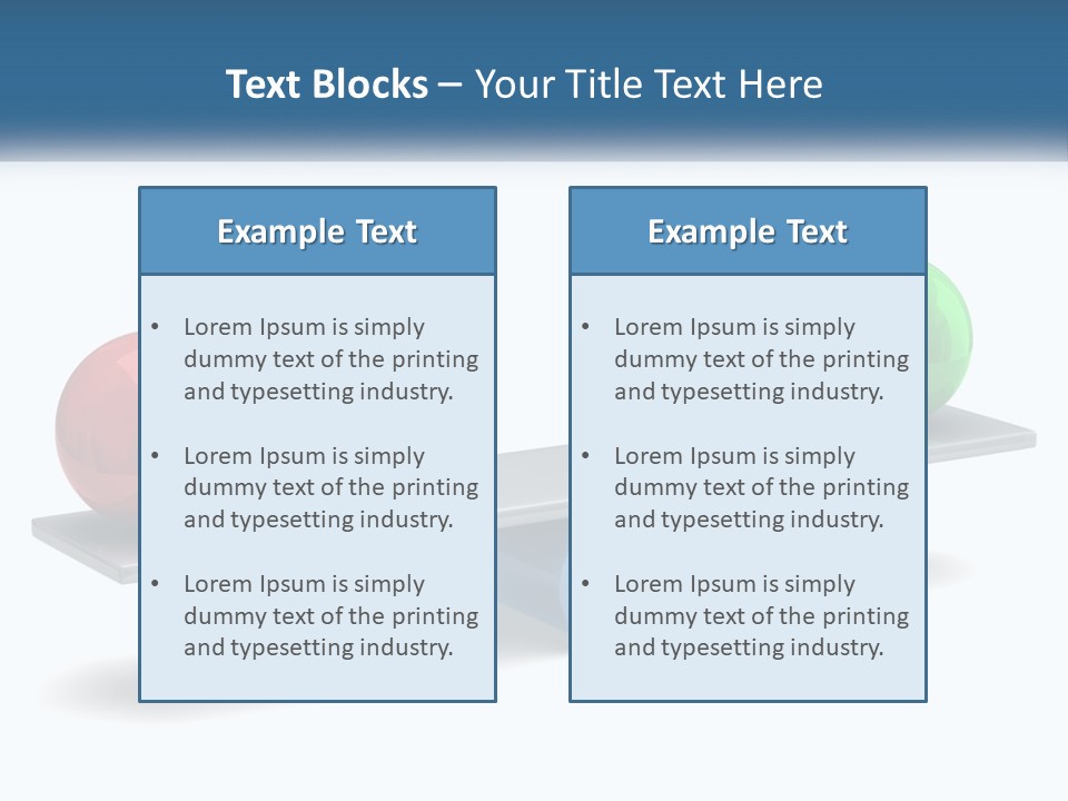 Two Balls On A Scale With A White Background PowerPoint Template